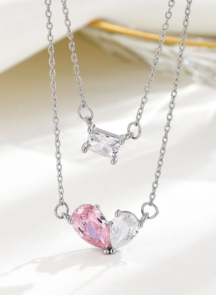 S925 Necklace Gift For Wife Women'S Sterling Silver Pendant Jewelry Wedding Anniversary Birthday Gift For Mother Pendant Necklace Simple High-End Personality Clavicle Chain (Style 55)