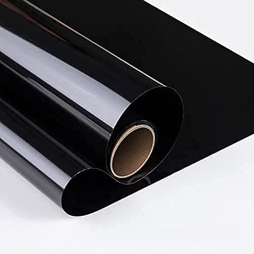 SUNBIRD Window Privacy Film, One Way Mirror Film Daytime Anti UV Sun Blocking Heat Control Reflective Film Decorative Static Cling Home Office Living Room (20 Inch X 3 Feet, Blackout Film)