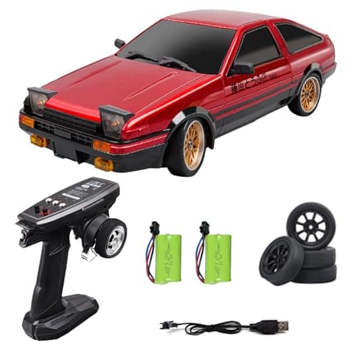 Moonzeamus 118 AE86 Model LD1801 RC Drift Car 118 24G Remote Control on Road ESP Gyroscope LED Mini RC Racing Cars Red