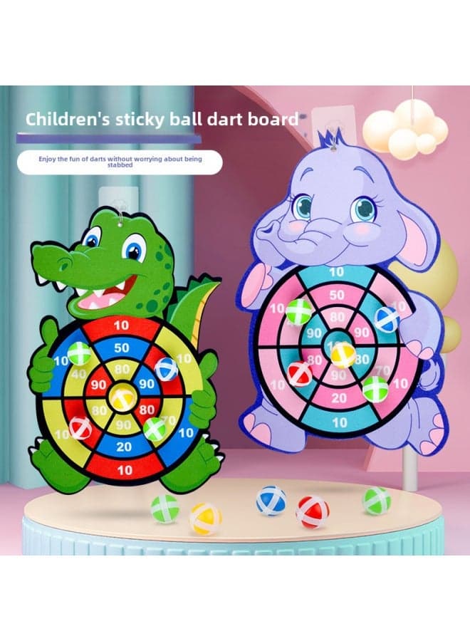 Sticky Target Ball Sucker Dart Game for Kids - Interactive Cartoon Sticky Ball Throwing Toy with 12 Balls - Indoor/Outdoor Cow Hook Dart Target - High-Quality Sticky Balls for Fun