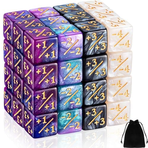Sumind 48 Pcs Counter Dice 11 Counters Buff Tokens 6 Sided Dice Gifts Compatible with CCG TCG Cards Gaming Accessory Trendy Style