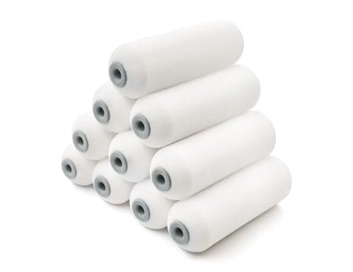 ROLLINGDOG Foam Paint Roller-4 Inch Foam Roller,Small Paint Roller Covers for Painting Walls or Furniture(Pack of 10)