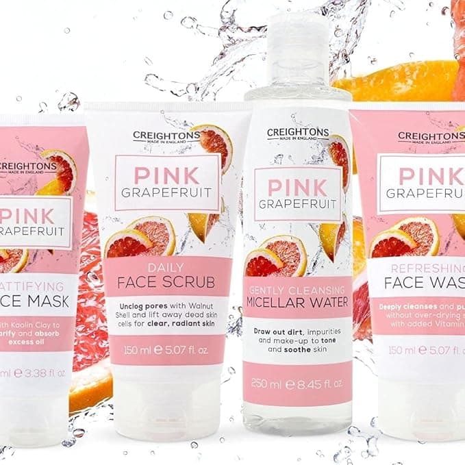 Creightons Pink Grapefruit Daily Face Scrub 150ml Unclog pores with Walnut Shell and lift away dead skin cells for clear radiant skin Dermatologically tested Pack of 2