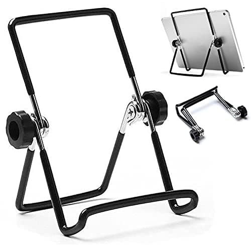 VOVIGGOL Adjustable Tablet Stand Holder, Non-Slip Foldable Holder Cradle Fit for 9-12.9" Tablets, iPad, Samsung and Kindle Fire, Display Stands Picture Frame Stand for Photos (Large Black)