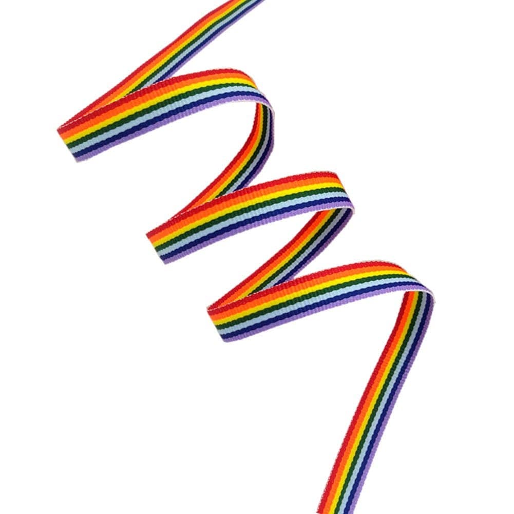 50 Yards Rainbow Ribbon Grosgrain Ribbons for Gift Wrapping Jewelry Making DIY Crafts Party Favors 15mm