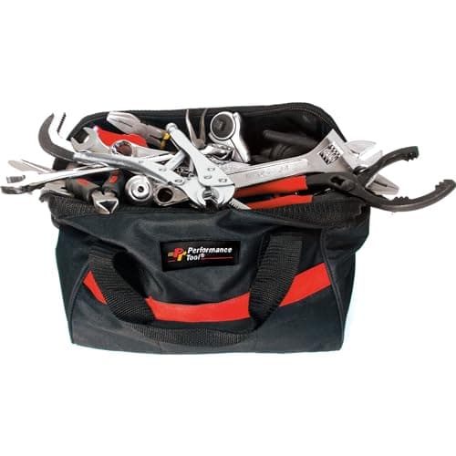 Performance Tool W88985 Heavy Duty Tool Pouch with 3 Pockets - 600 Denier Fabric and Reinforced Bottom for Maximum Durability and Easy Access