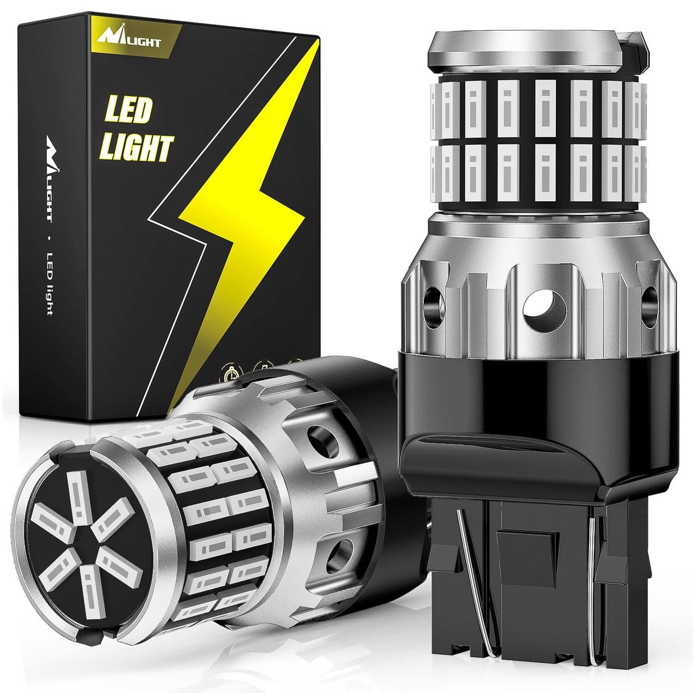 Nilight 7440 7443 T20 LED Brake Light Bulbs4014 63SMD Red Stop Lamps LED Replacement for Back Up Lights Tail Lights Turn SignalParking or Running Lights2 PCS