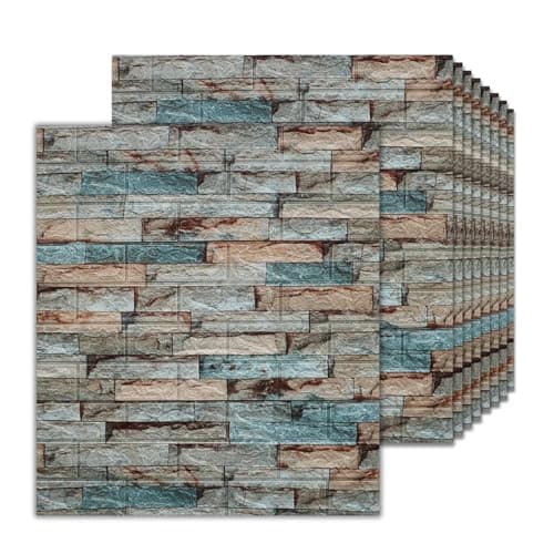 Barebeauty Wall Stickers Wallpaper PE Foam Brick Design DIY Decal (70 x 77 cm) 3D Frames PVC DIY Self Adhesive (Pack of 10)