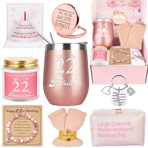 22nd Birthday Gifts For Girls 22 Year Old Girl Birthday Gifts Happy 22nd Birthday Basket Gifts Box for Best Friends Female Daughter Sister Her Girlfriend Coworker Bestie Women Birthday Unique