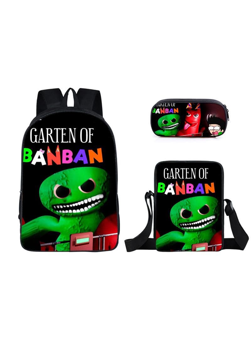 3 pcs set Garten of banban Children Backpack Daypack Schoolbag Girls Boys School Book bag with Lunch Box Pen Case