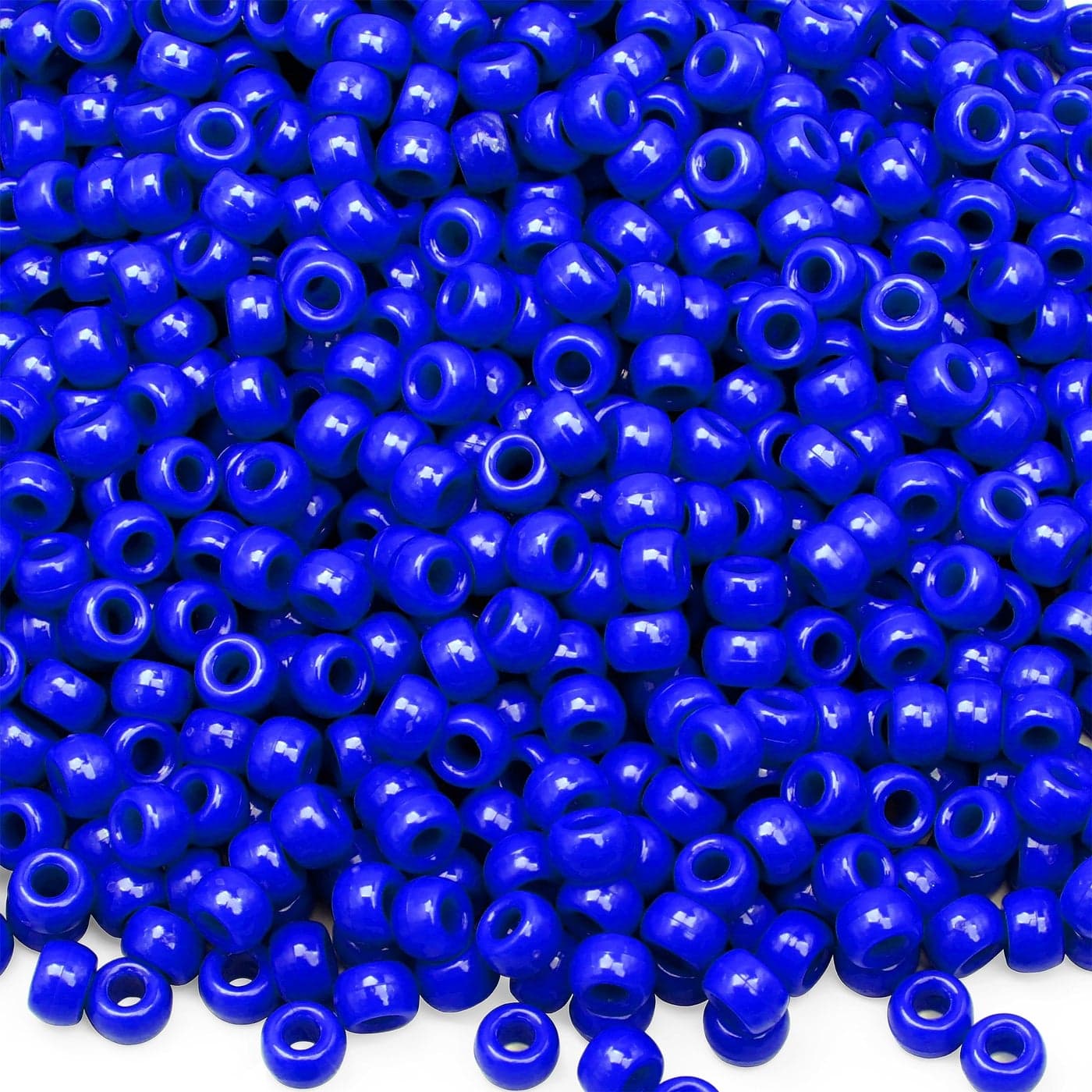 GMMA 1000 Pcs Royal Blue Pony Beads for Bracelet Plastic Beads for Jewelry Making Colourful Beads for Friendship Bracelets 6x9mm Independent Day Beads for DIY Jewelry Party Decoration Supplies