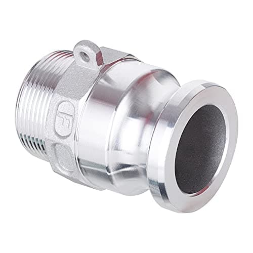 Aluminum Global Cam Lock Fittings Type F Cam & Groove Hose Fittings, 1.5 inch Camlock Coupling, 1.5" Plug x 1.5" NPT Male