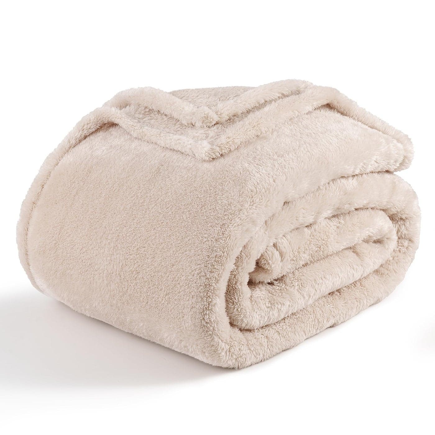 Berkshire Blanket Classic ExtraFluffy Plush Blanket Queen Size Soft Fuzzy Fluffy Long Hair Blanket for Couch Sofa Bed Chino Khaki 90x90 Inches