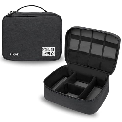 Aliens Gadget Travel Tech Organizer Case Bag Pouch for Electronic, Toiletry Organiser, Cosmetic Kit Polyester Water-Repellent for Phone, Charger, Hard Disk, Cables, Power Bank, Home&Travel Use(Black)