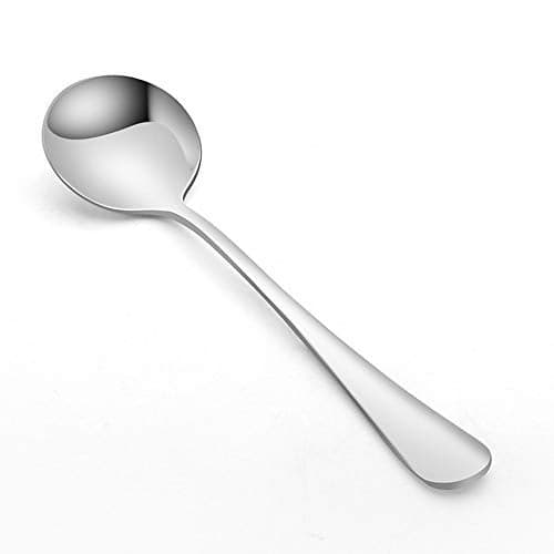 10 Piece Soup Spoons Round Stainless Steel Bouillon Spoons Round Spoons 67 inch