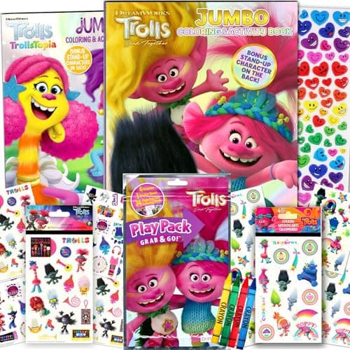 Trolls Coloring and Stickers Activity Book Bundle with Coloring Book Trolls Activity Packs Stickers and More