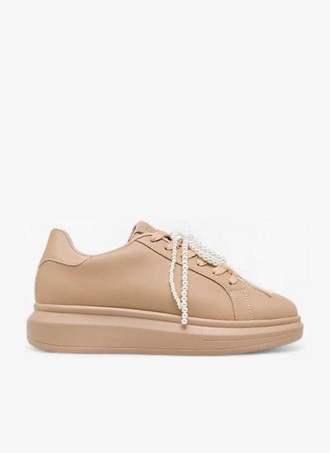 Women Pearl Embellished Sneakers — 41