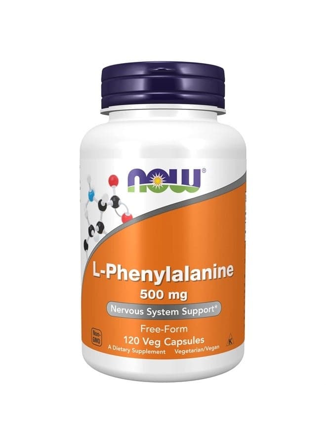 Supplements, L-Phenylalanine 500 mg, Nervous System Support*, Amino Acid, 120 Veg Capsules