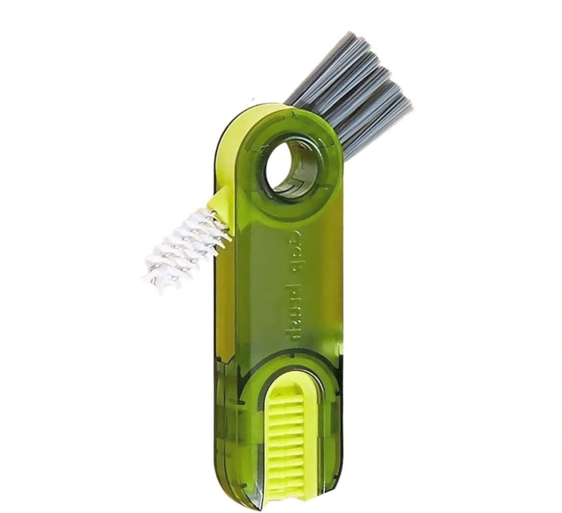 DroliaFresh Plastic 3 In 1 Multifunctional Bottle Cleaning Brush Used For Bottle Cap,Cup Cleaner Brush Multipurpose Tool For Crevice,Windows,Groove,Lid,Straw,Gap (Pack Of 1,Multicolor)