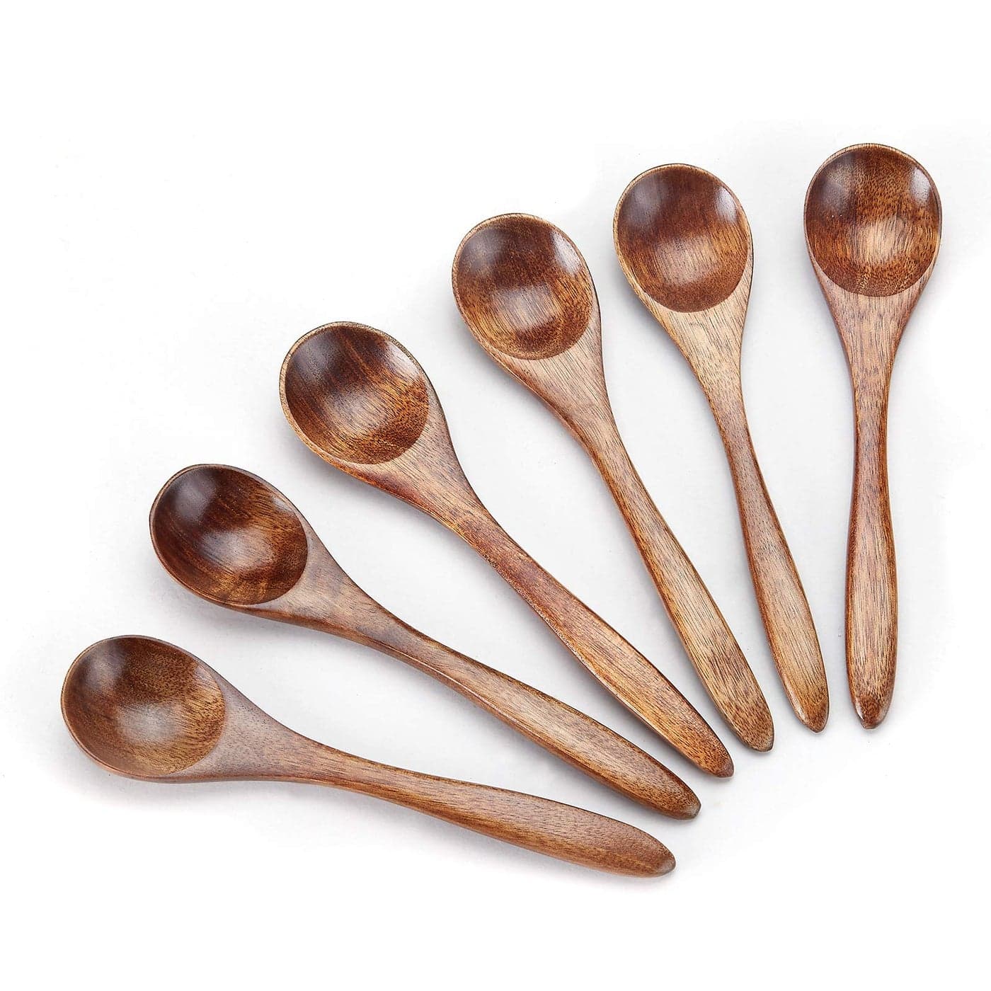 Sevensun Small Wooden Teaspoon 6pcs Serving Wooden Utensils For Cooking Condiments Honey Spoons For Daily Use