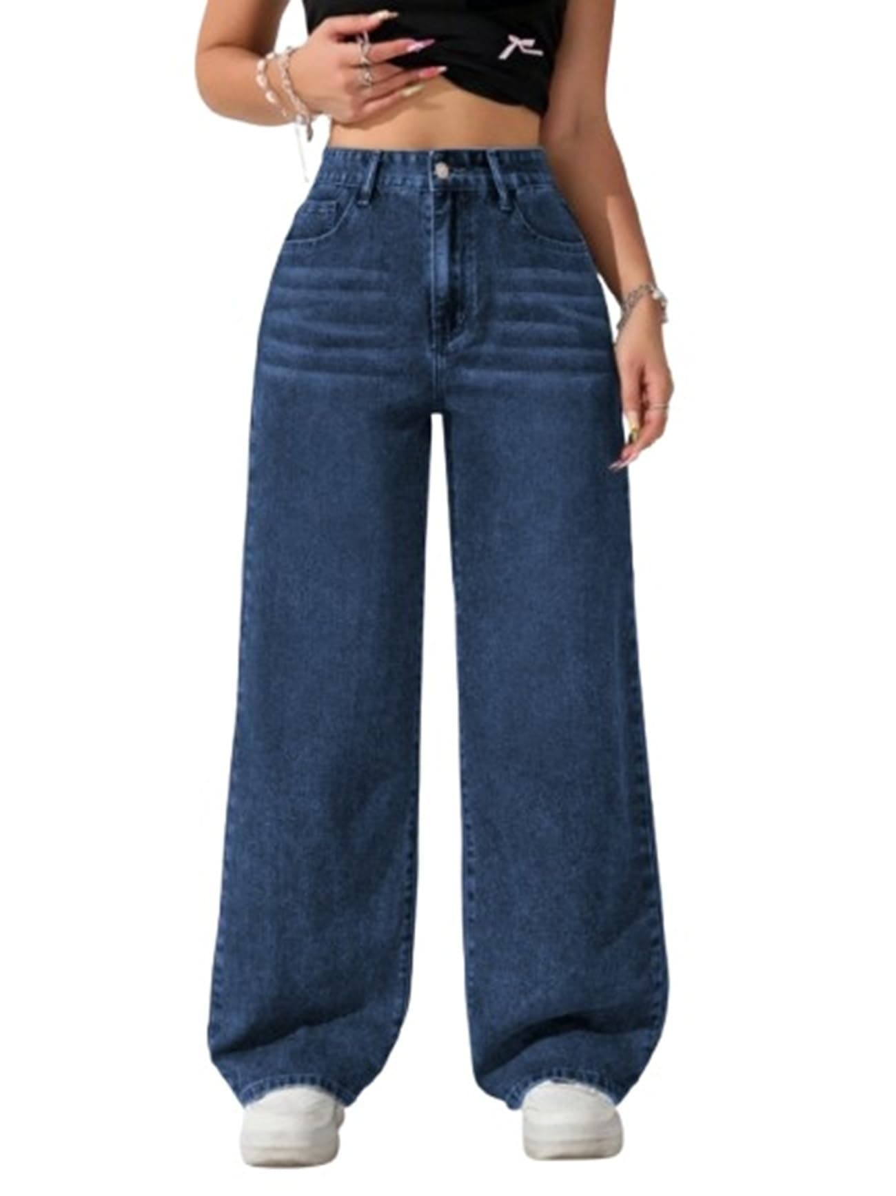Ben Martin Baggy Jeans for Women || Women,s Loose Jean Pants || Oversized Jean's for Women's || Wide Leg Jean,s for Woman || Casual Jins for Woman's || Loose Jin Pant for Woman,s Dark Blue 02 02-32