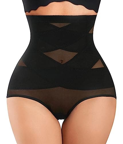 Nebility Womens' Tummy Control High Waist Trainer Body Shaper (US, Alpha, Medium, Regular, Regular, Black)