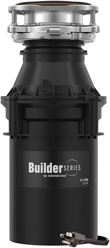 InSinkErator Builder Series BLD50 WC Kitchen Garbage Disposal with Power Cord 12 HP Motor Continuous Feed Black