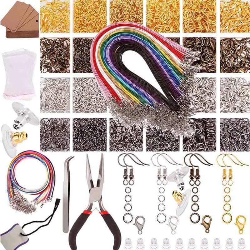 DIY Crafts 200 Gram, Bronze, Jump Rings Clasps,Earring Back, Earring Hooks, Earring Cards Holder, Pliers, Tweezers for Jewelry Making Supplies Earring Hardware Repair Pa (200 Gram, Bronze)