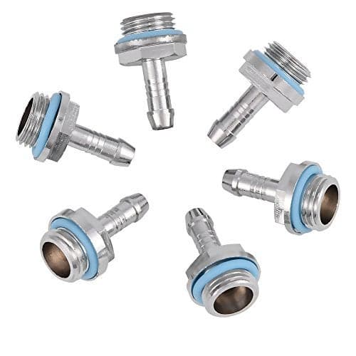 6 PCS PC Water Cooling TwoTouch Fitting G1/4 Thread Barb Connector for Tube 5.5mm