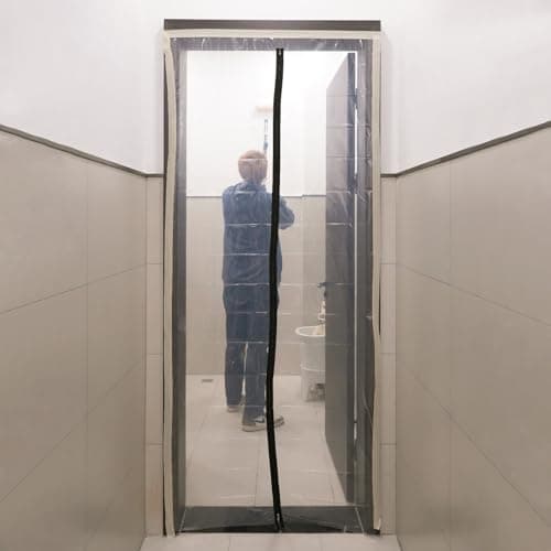 ROLLINGDOG Plastic Zipper Door Sheet with Zip Cut to Size Dust Protection Wall