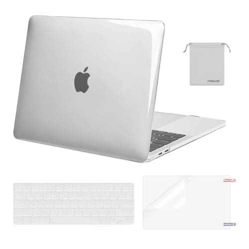 MOSISO Compatible with MacBook Pro 13 inch Case M2 2025, 2024, 2023, 2022-2016 A2338 M1 A2251 A2289 A2159 A1989 A1708 A1706, Plastic Hard Shell&Keyboard Cover&Screen Film&Storage Bag, Crystal Clear
