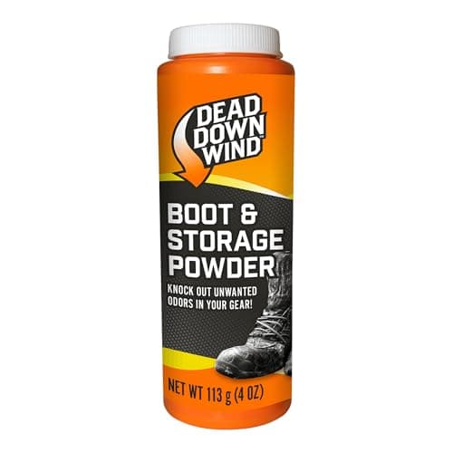 Dead Down Wind Boot and Storage Powder | 4 Oz Bottle | Hunting Accessories | Helps With Odor for Hunting Boots, Gear, Storage Bags + Clothes | Scent Management Foot Powder