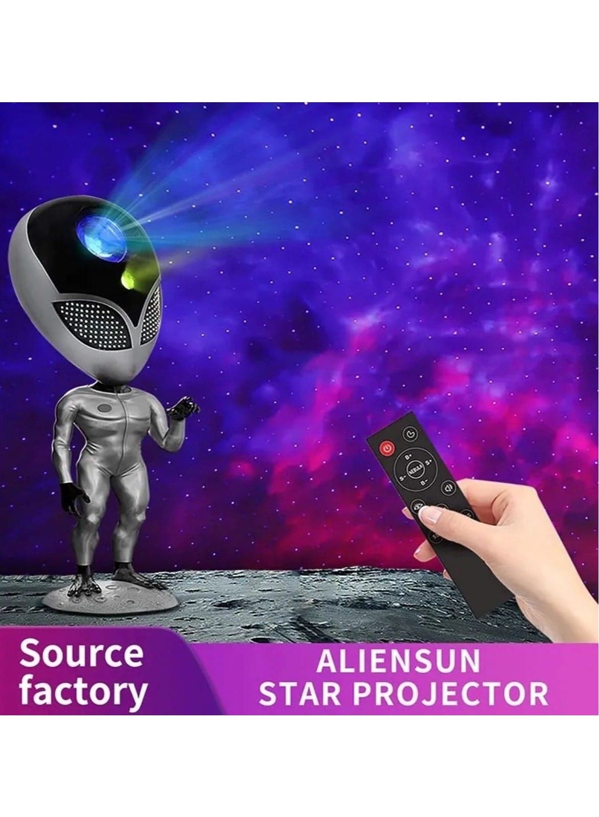 Alien Galaxy Star Projector Night Light with Voice Repeat Feature