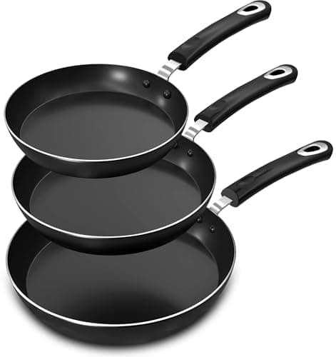 Utopia Kitchen Nonstick Cookware 3 Piece Omelette Pan Skillet Set Nonstick Frying Pans with Induction Bottom 8 95 11 Inches Frying Pans with Bakelite Handles PFOA Free Grey