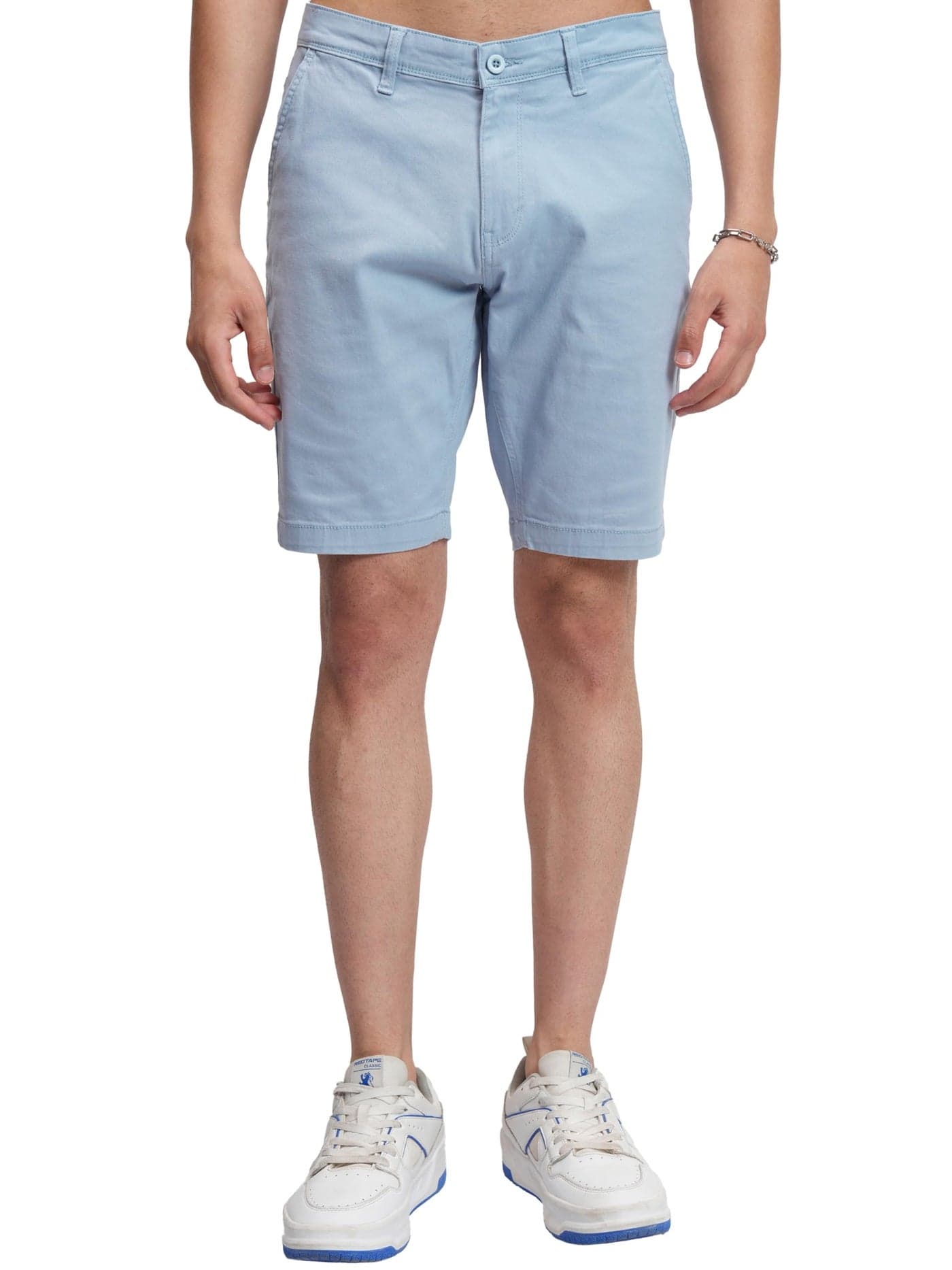 Highlander Men Blue Solid Slim Fit Chino Shorts | Shorts for Men