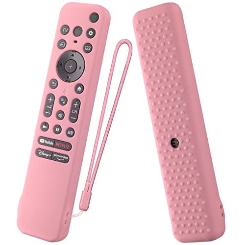 AKSHFETH Silicone Cover for 7 inch Sony RMF-TX800U RMF-TX900U Voice Remote Contorl 2022, Anti-Shock Protective Case Compatible with Sony 4K Ultra HD TV X80K X90K X95K Series Remote(Pink)