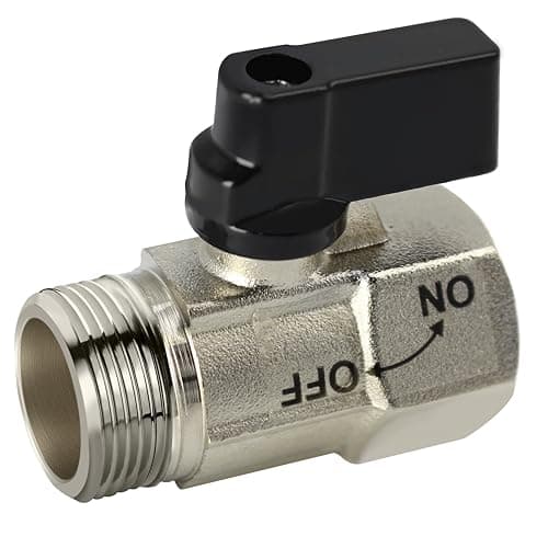 YOO.MEE Shut-Off Brass Ball Valve 1/2'' Standard Connections with Polished Chrome Finish