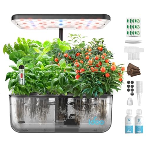 iDOO Hydroponics Growing System Kit 12 Pods, Christmas Gifts Gardening Gifts for Women Mom Dad Kids, Indoor Herb Garden with LED Grow Light for Home School, Indoor Plants Good for Mental Health