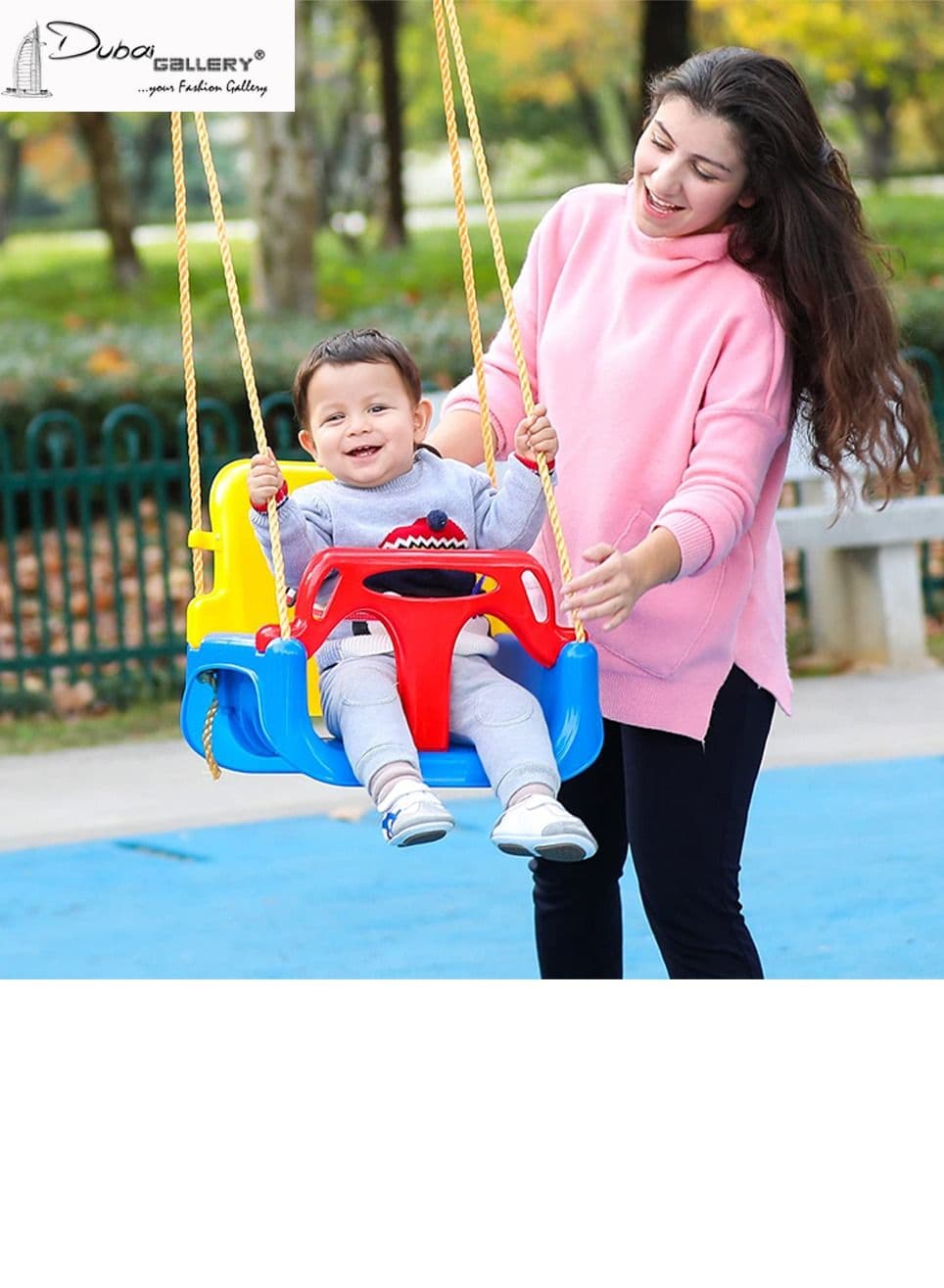 Baby Swings Sets for Infants to Toddler, 3 in 1 Kids Swings Seat with Frame Handrails for Backyard Garden Yard