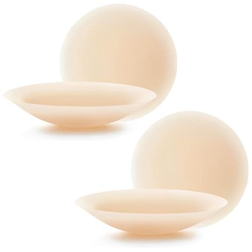 Bontierie Go Braless Body Grippy-not-sticky Seamless 2 Pairs Nipple Covers Ultra-Thin Non-Adhesive Reusable Pasties Creme