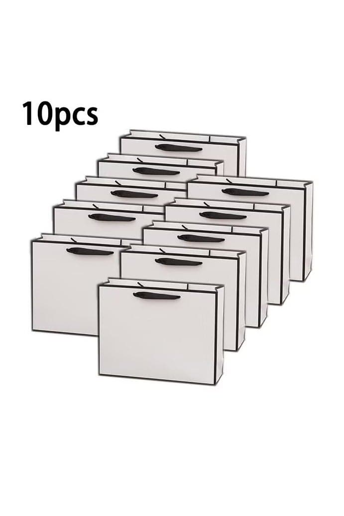 10PCS White Party Favor Bags – Gift, Candy & Snack Bags for Birthday, Wedding, Celebration & Kids’ Parties – Reusable 27x21x8cm Shopping Bags