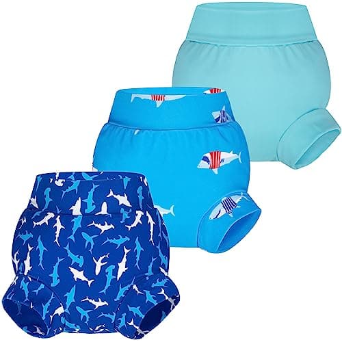 BIG ELEPHANT Baby Swim Diapers 3pcs Reusable Adjustable Washable Waterproof Swimming Diaper for Boys and Girls 1224 Months