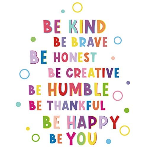 Mudder Colorful Inspirational Wall Decal Motivational Phrases Sticker Inspirational Lettering Quote Sticker Be Thankful Brave Creative Decals for Classroom Nursery Kids Decoration