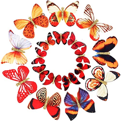 Boao 18 Pieces Glitter Butterfly Hair Clips for Girls Teens Women Hair Accessories (Bright Style)