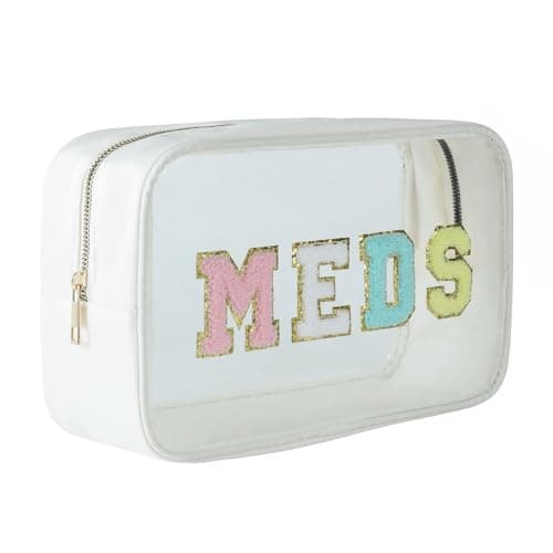 YUDEYG Medicine Bag Organizer & Travel Toiletry Bag for Women, clear makeup bag, Meds Patch & PVC, Meds Travel Bag - Ideal for Sunscreen, Pill Bags, Travel Medicine