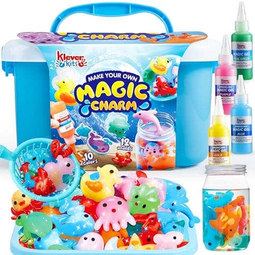 Klever Kits Water Gel Kit Magic Fairy Water Gel Toy Kit with 10 Gels 12 Molds Preserving Bottle for Presents Party Favors Birthday Gifts Arts Crafts DIY STEM Kits for Kids