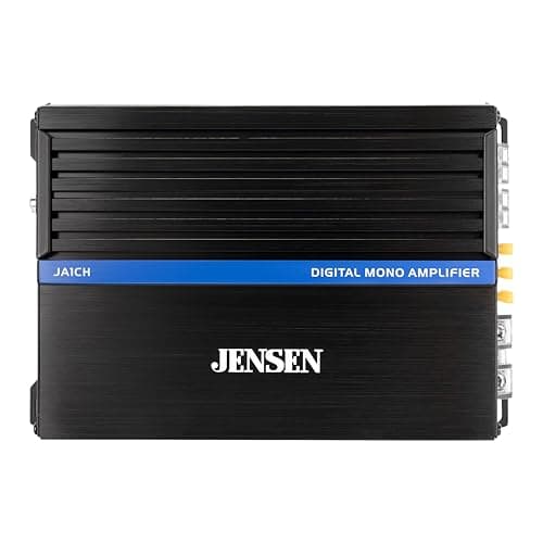 JENSEN JA-Series JA1CH High-Performance Class-D Mono Amplifier for Car Subwoofer | 1,000 Watts Peak Power | Subwoofer Amplifier | Efficient Compact Design | CTA-2006-D Certified | Bridegeable