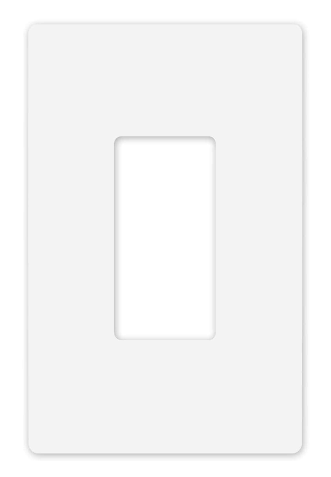 Art Plates - OVERSIZED Screwless Child Safe Switch Plate - 5.5" x 3.5" - Jumbo 1 Gang Decorator GFCI Style - Unbreakable Polycarbonate - One Gang Screwless Light Switch Cover Plate - Glossy White