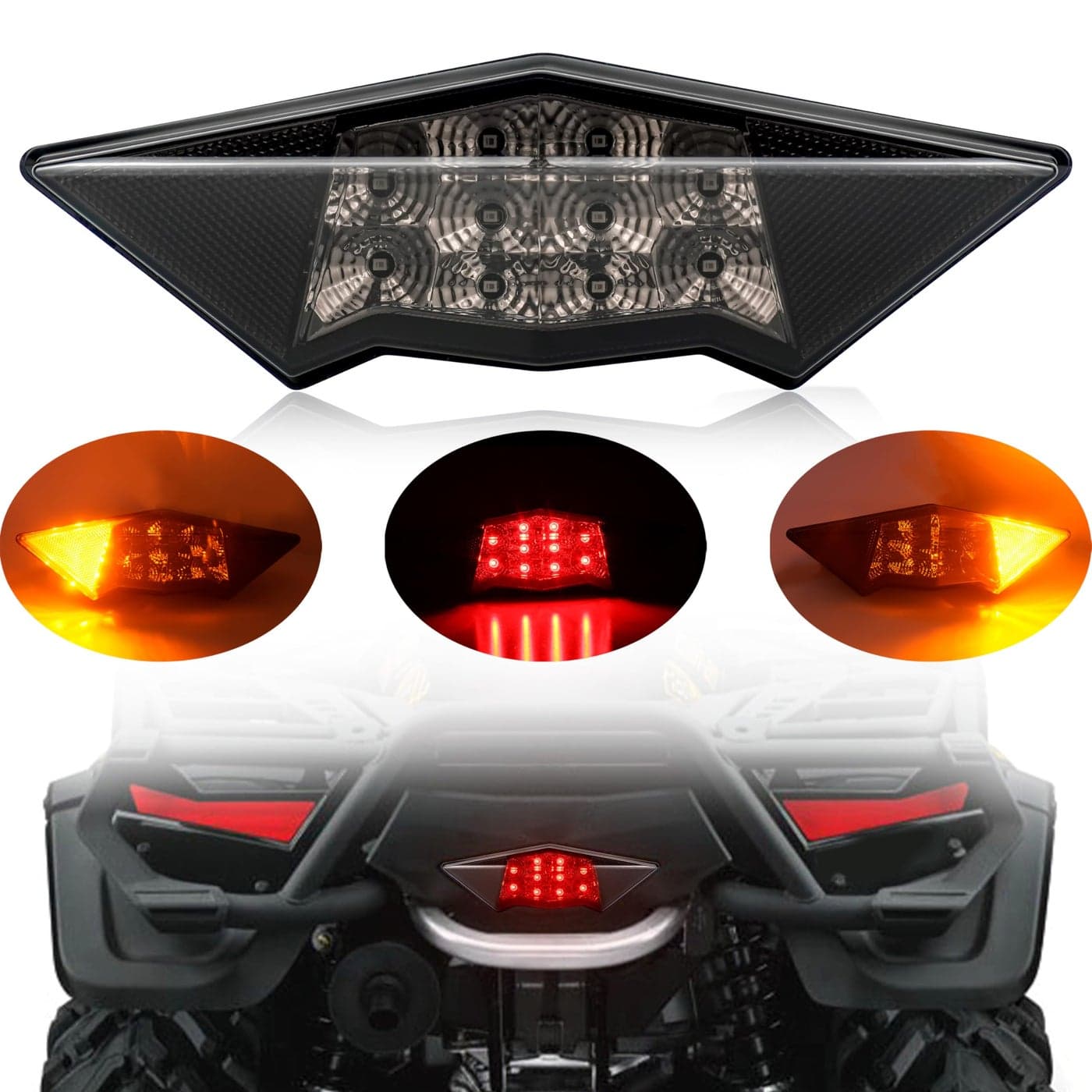 SAUTVS LED Tail Light for CanAm Outlander 400 500 650 800 0823 Smoked Black LED Taillight Rear Brake Stop Lamp for Can Am Outlander 400 500 650 800 20082023 Accessories 1PCS Replace 710001203