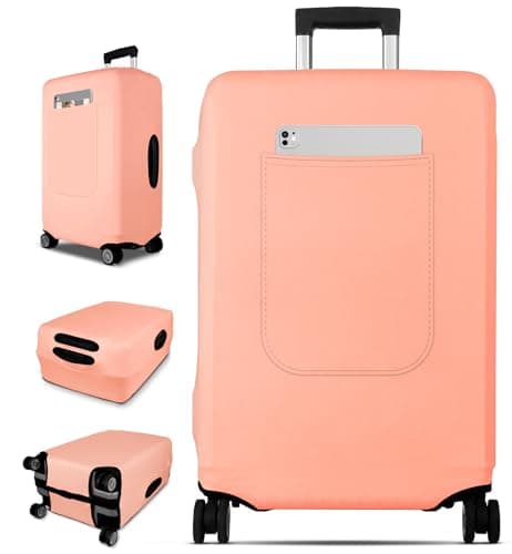 Slohif Luggage Cover for Suitcase Tsa Approved Protector - Luggage Sleeve Suit Case Cover Travel Stretch Large Baggage Case Protective Washable Fit 24-27 Inch Rose